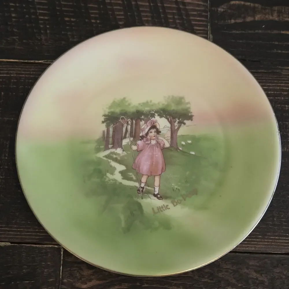 Antique Little Bo Peep Nursery Rhyme Royal Bayreuth Bavaria Porcelain Plate